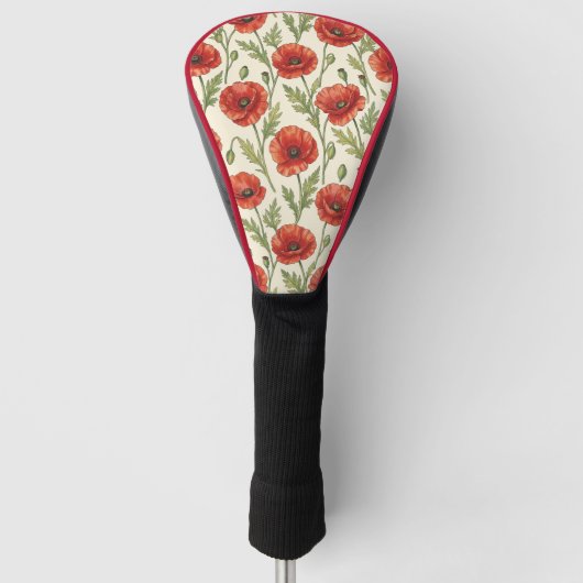 Mohnblumenmuster Golf Headcover (Vorderseite)