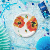 Mohnblumenpapierplatte für Party oder Grillen Pappteller (Party)