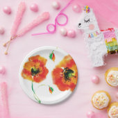 Mohnblumenpapierplatte für Party oder Grillen Pappteller (Party)