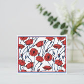 Mohnblumenstrauß Postkarte (Stehend Vorderseite)