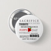 Mohnblumentageswörter - Abzeichen Button (Vorne & Hinten)