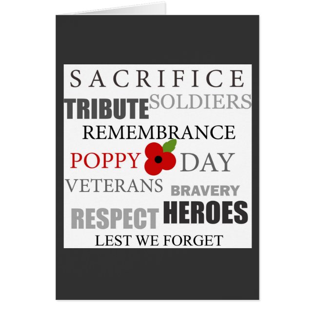 Mohnblumentageswörter - Karte (Vorne)