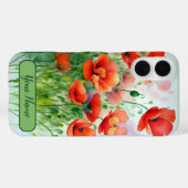 Mohnblumenwiese, Aquarell - Case-Mate iPhone Hülle (Rückseite (Horizontal))