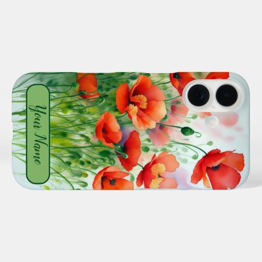 Mohnblumenwiese, Aquarell - Case-Mate iPhone Hülle (Rückseite (Horizontal))