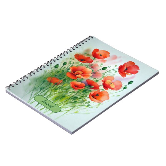 Mohnblumenwiese, Aquarell -   Notizblock (Linke Seite)