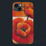 Mohnblüte auf Tan und Orange Hintergrund iPhone 13 Hülle<br><div class="desc">Man kann fast die Textur der Blütenblätter auf diesen Mohnblüten spüren,  die von Tim O'Toole gemalt wurden. Sie harmonieren perfekt mit dem bräunlichen und orangefarbenen Hintergrund und schaffen eine prächtige poetische Optik. Kaufen Sie es für Ihre Zuhause oder geben Sie es als Geschenk!</div>