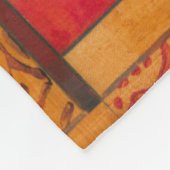 Mohnblüte auf Tan und Orange Hintergrund Fleecedecke (Ecke)