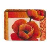 Mohnblüte auf Tan und Orange Hintergrund Magnet (Horizontal)