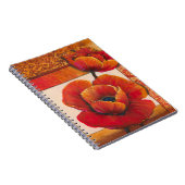 Mohnblüte auf Tan und Orange Hintergrund Notizblock (Rechte Seite)