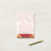 Mohnblüte auf Tan und Orange Hintergrund Post-it Klebezettel (Auf Schreibtisch)