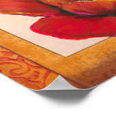 Mohnblüte auf Tan und Orange Hintergrund Poster (Ecke)