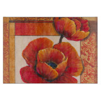 Mohnblüte auf Tan und Orange Hintergrund