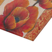 Mohnblüte auf Tan und Orange Hintergrund Schneidebrett (Ecke)