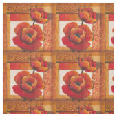 Mohnblüte auf Tan und Orange Hintergrund Stoff (Muster)