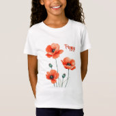 Mohnblüte Blume Personalisierter T - Shirt (Vorderseite)