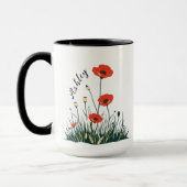 Mohnblüte Blume, Tasse, Geschenk für Frauen und Mä Tasse (Links)
