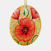 Mohnblüte Keramik Ornament (Rechts)