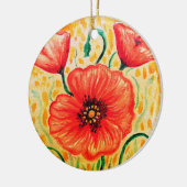 Mohnblüte Keramik Ornament (Links)