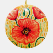 Mohnblüte Keramik Ornament (Hinten)