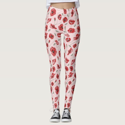 Mohnblüte Leggings (Vorderseite)