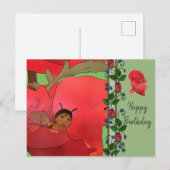 Mohnblüte mit Käfer Postkarte (Vorne/Hinten)