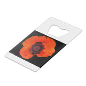 Mohnblüte nach dem Regen Geldbeutel Flaschenöffner (Rückseite Schrägansicht)