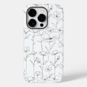Mohnblüte Schwarz-Weiß-Minimalistische Wildblume Case-Mate iPhone Hülle (Rückseite)