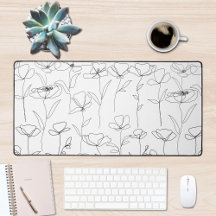 Mohnblüte Schwarz-Weiß-Minimalistische Wildblume