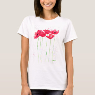 Mohnblüten Blume Aquarell Chic T - Shirt
