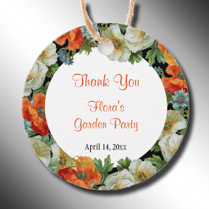Mohnblüten in Orange und White Custom Gift Tag Geschenkanhänger