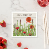 Mohnblüten und Blume Serviette (Beispiel)