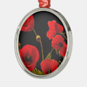 Mohnblütenblume Rote Blume Niedlich Ornament Aus Metall (Links)