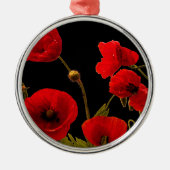 Mohnblütenblume Rote Blume Niedlich Ornament Aus Metall (Vorne)