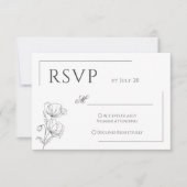 Mohnblütenhochzeit in Chic Blume RSVP Karte (Vorderseite)