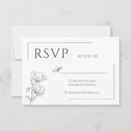 Mohnblütenhochzeit in Chic Blume RSVP Karte