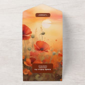 Mohnblütenmohn-Minimalistische moderne Hochzeit All In One Einladung (Außenbereich)