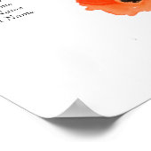 Mohnblütenvogel-Blume Hochzeitskizze Poster (Ecke)