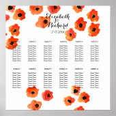 Mohnblütenvogel-Blume Hochzeitskizze Poster (Vorne)