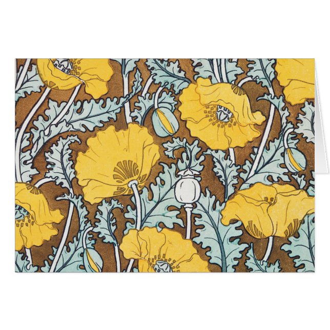 Mohndarstellung, gelbe Blume (Vorderseite (Horizontal))