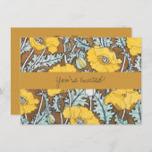 Mohndarstellung, gelbe Blume Einladung (Vorne/Hinten)