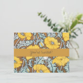 Mohndarstellung, gelbe Blume Einladung (Stehend Vorderseite)