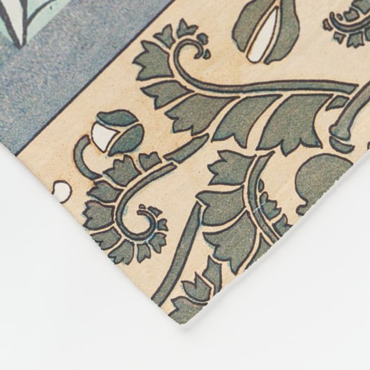 Mohndarstellung, gelbe Blume Fleecedecke (Ecke)