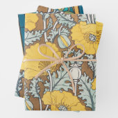 Mohndarstellung, gelbe Blume Geschenkpapier Set (Beispiel)