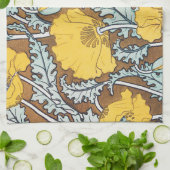 Mohndarstellung, gelbe Blume Geschirrtuch (Gefaltet)