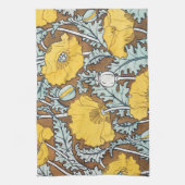 Mohndarstellung, gelbe Blume Geschirrtuch (Vertikal)