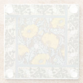 Mohndarstellung, gelbe Blume Glasuntersetzer (Rückseite)