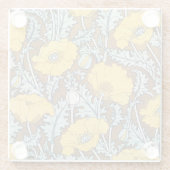 Mohndarstellung, gelbe Blume Glasuntersetzer (Rückseite)