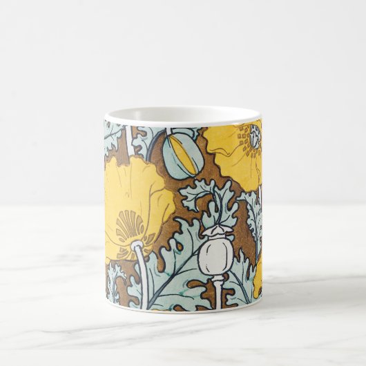 Mohndarstellung, gelbe Blume Kaffeetasse (Mittel)