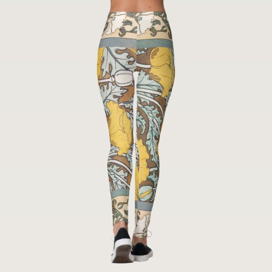 Mohndarstellung, gelbe Blume Leggings (Rückseite)