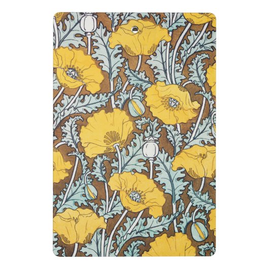 Mohndarstellung, gelbe Blume Mini Klemmbrett (Rückseite)